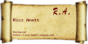 Ricz Anett névjegykártya